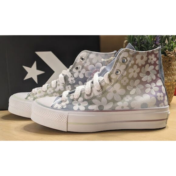 NIB Converse Chuck Taylor All Star Lift Platform Gradient Flowers Hi Tops W9.5 - Picture 3 of 15